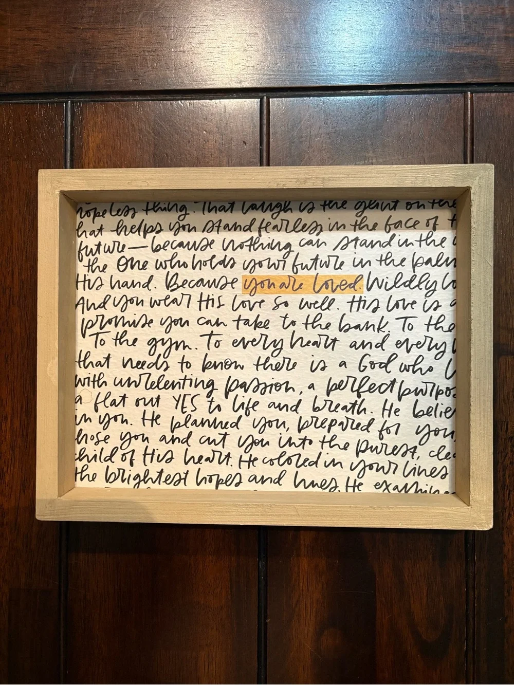 You Are Loved Framed Art Decor Picture 8x10